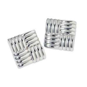 Silver Big Square Studs