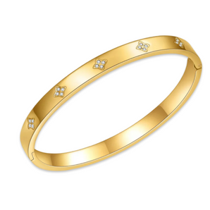 Gold Clover Bangle