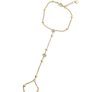 Gold Heart Hand Chain