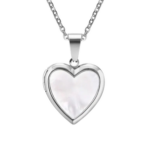 Silver Big Heart Openable Necklace