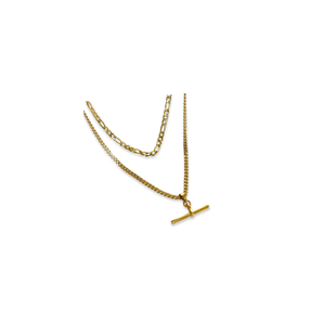 Gold T Bar Layered Necklace