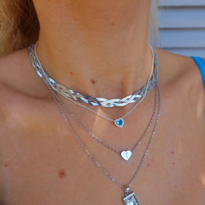 Silver Twisted Necklace and Bracelet Set