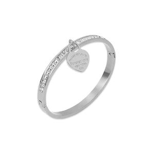 Silver Forever Love Crystal Bangle