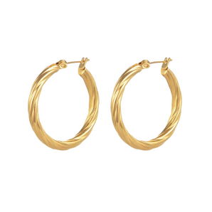 Gold Twisted Medium Hoops