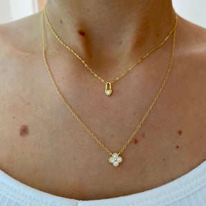 Gold Dainty Flower Necklace