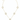 Gold necklace with clover-shaped pendants on a white background