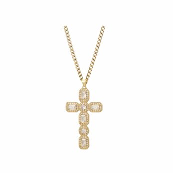 Crystal Cross Gold Necklace Necklace waterproof tarnish-free jewellery - Binky Belle
