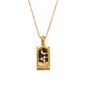 Knight Of Cups Gold Tarot Necklace