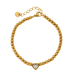 Bracciale in oro con cuore di cristallo senza eguali