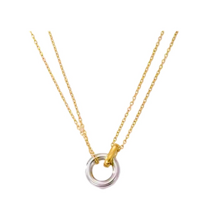 Silver and Gold Double Layered O Necklace