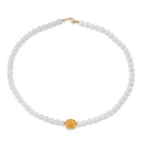 Crystal Ball Pearl Necklace