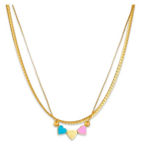 Gold Triple Heart Necklace