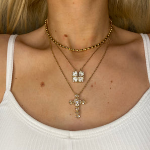 Silver Unmatched Cross Necklace