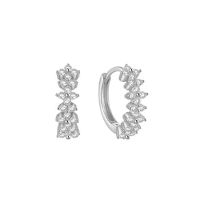 Silver Small Flower Hoops