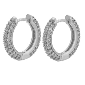 Silver Sassy Sparkly Hoops