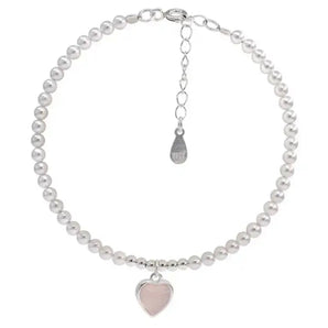 Silver Pink Heart Bracelet