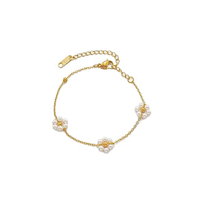 Gold Triple Flower Bracelet