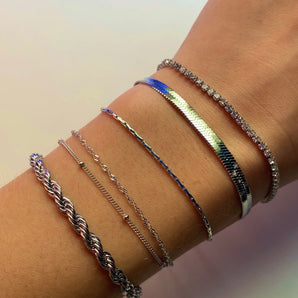 Silver Layered Links Bracelet