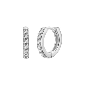 Crystal Caitlin Silver Hoops 9mm