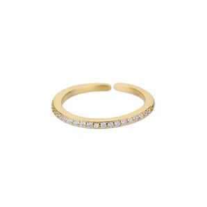 Gold Classic Crystal Adjustable Ring