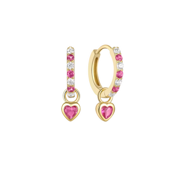 Gold Baby Pink Luxe Heart Huggies Earrings waterproof tarnish-free jewellery - Binky Belle