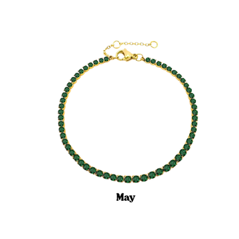 Gold Birthstone Bracelet Bracelet waterproof tarnish-free jewellery - Binky Belle