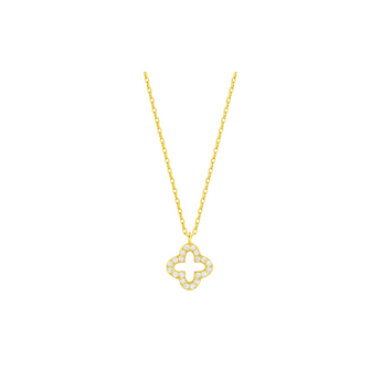 Gold Clover Necklace Necklace waterproof tarnish-free jewellery - Binky Belle