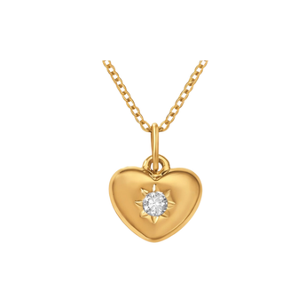 Gold Crystal Heart Pendant Necklace Necklace waterproof tarnish-free jewellery - Binky Belle