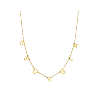Gold Custom Iconic Letter Necklace personalised waterproof tarnish-free jewellery - Binky Belle