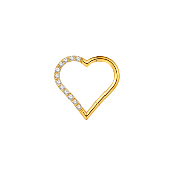 Gold Daith Heart Hoop Earrings waterproof tarnish-free jewellery - Binky Belle