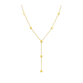 Gold Dangly Star Necklace Necklace waterproof tarnish-free jewellery - Binky Belle