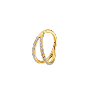 Gold Double Conch Hoops Earrings waterproof tarnish-free jewellery - Binky Belle