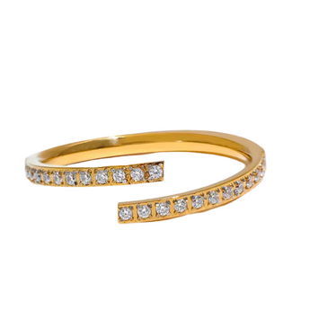Gold Double Point Adjustable Ring Rings waterproof tarnish-free jewellery - Binky Belle