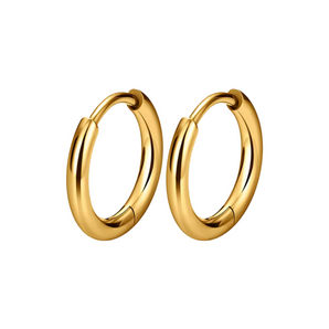 Gold Gabs Hoops Conch 15mm Earrings waterproof tarnish-free jewellery - Binky Belle