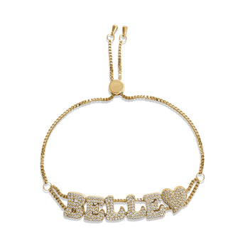 Gold Icy Custom Name Bracelet personalised waterproof tarnish-free jewellery - Binky Belle