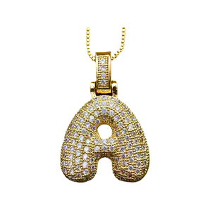 Gold Initial Balloon Necklace Necklace personalised waterproof tarnish-free jewellery - Binky Belle