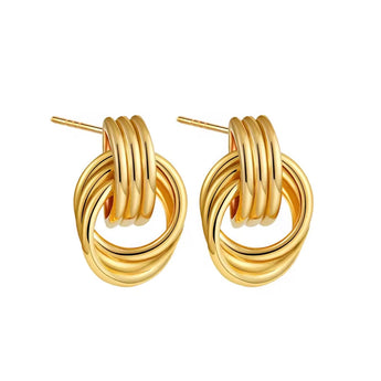 Gold Knot Studs Earrings waterproof tarnish-free jewellery - Binky Belle