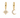 A pair of gold huggie hoop earrings, one featuring a dangling starburst charm set with clear crystals and the other a crescent moon charm also set with clear crystals, shown on a plain white background.