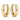 Gold hoop earrings on a white background
