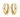 Gold hoop earrings on a white background