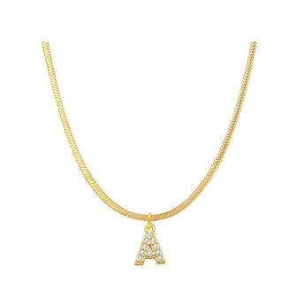 Gold Personalised Initial Snake Necklace Necklace waterproof tarnish-free jewellery - Binky Belle