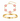 A gold-tone jewelry set featuring a five-flower bracelet with pink enamel centers and a matching slim bangle with clear rhinestones, shown on a plain white background.