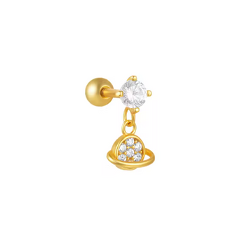 Gold Planet Stud Earrings waterproof tarnish-free jewellery - Binky Belle