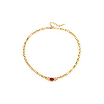 Gold Red Marble Necklace Necklace waterproof tarnish-free jewellery - Binky Belle
