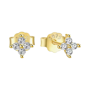 Gold Small 4mm Clover Studs Earrings waterproof tarnish-free jewellery - Binky Belle