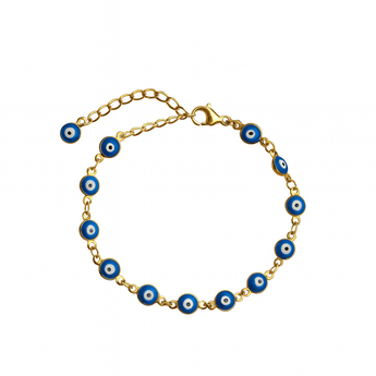 Gold Stacked Evil Eye Bracelet Bracelet waterproof tarnish-free jewellery - Binky Belle
