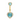 Gold Turquoise Heart Belly Bar Rings waterproof tarnish-free jewellery - Binky Belle