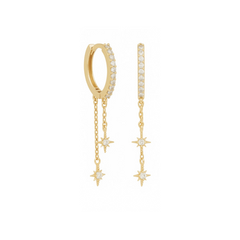 Gold Two Layers Star Huggies Earrings waterproof tarnish-free jewellery - Binky Belle