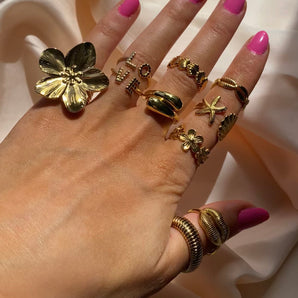 Gold Shell Adjustable Ring