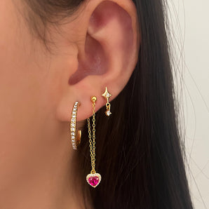 Gold Thin Crystal Show Off Studs